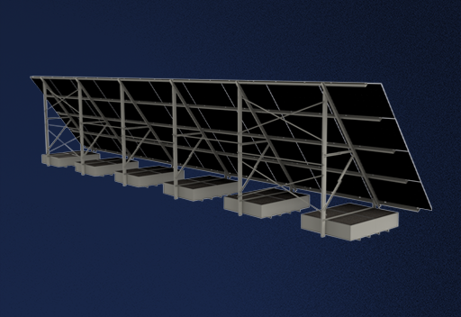 Fixed Ground-Mounted Racking System with Ballast Box 4 × 10