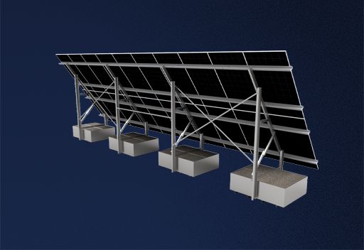 Fixed Ground-Mounted Racking System with Ballast Box 2 × 10